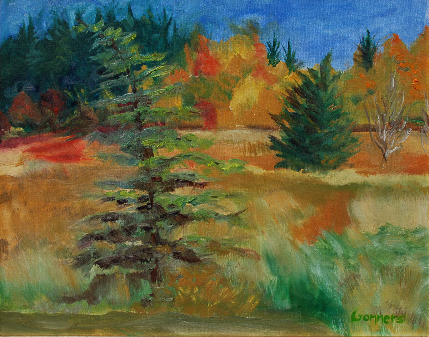04 Birchpoint in Fall I, Oil on canvas, 16 x 20 $1600
