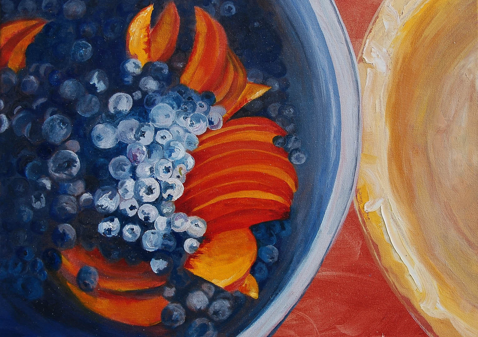 01 Blueberry Pie, Oil on canvas. 18" x 24" (sold)